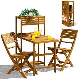 Casaria® Balkon Set 2 Personen Wetterfest