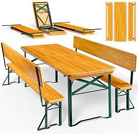 Casaria® Bierzeltgarnitur mit Lehne 170 cm