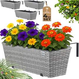 Casaria® Blumenkasten 4er Set 11 Liter