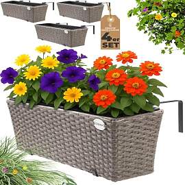 Casaria® Blumenkasten 4er Set 11 Liter