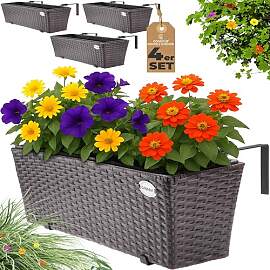 Casaria® Blumenkasten 4er Set 11 Liter