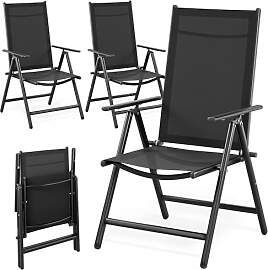 Casaria® Gartenstühle 4er Set Hochlehner