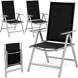 Casaria® Gartenstühle 4er Set Hochlehner