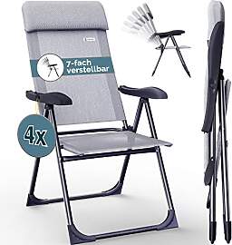 Casaria Gartenstühle 4er Set Klappbar 7-Fach