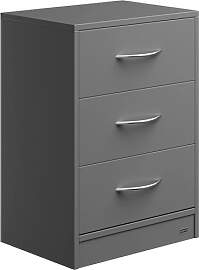 Casaria® Nachttisch Anthrazit 3 Schubladen