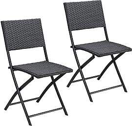 Casaria® Polyrattan Klappstuhl 2er Set 120kg