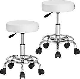 Casaria® Rollhocker 2er Set Höhenverstellbar