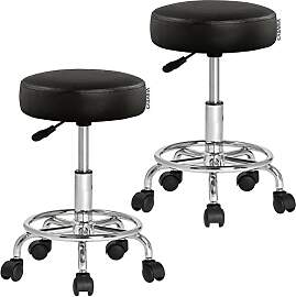 Casaria® Rollhocker 2er Set Höhenverstellbar