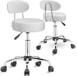 Casaria® Rollhocker mit Lehne Höhenverstellbar