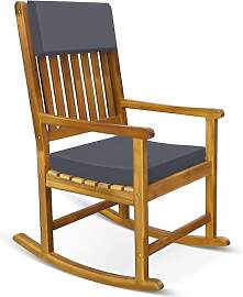 Casaria® Schaukelstuhl Gartenstuhl Holz Anthrazit 