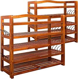 Casaria® Schuhregal Schmal 2er Set Holz