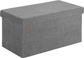 Casaria® Sitzbank mit Stauraum Anthrazit Cord