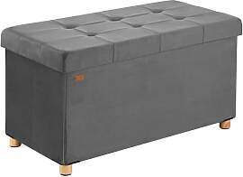 Casaria® Sitzbank mit Stauraum Anthrazit Samt mit 
