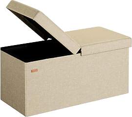 Casaria® Sitzbank mit Stauraum Faltbar Beige