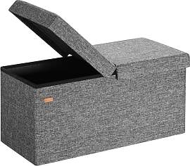 Casaria® Sitzbank mit Stauraum Faltbar Dunkelgrau 