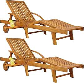 Casaria® Sonnenliege 2er Set Klappbar Wetterfest