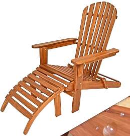 Casaria® Sonnenliege Holz Wetterfest Klappbar