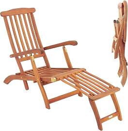 Casaria® Sonnenliege Klappbar Holz Wetterfest