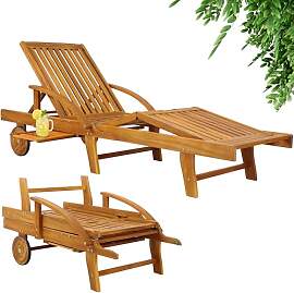 Casaria® Sonnenliege Klappbar Wetterfest Holz