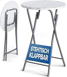 Casaria® Stehtisch 2er Set Klappbar Höhe 110cm