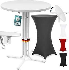 Casaria® Stehtisch mit Husse 80 cm Klappbar Grau