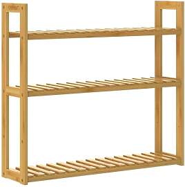 Casaria® Wandregal Holz Hängeregal 60x54cm 3