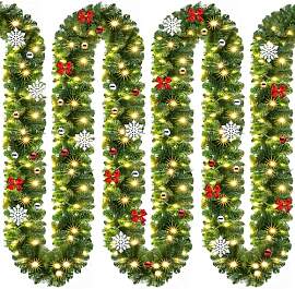 CASARIA Weihnachtsgirlande mit Beleuchtung Deko 5m 