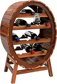 Casaria® Weinregal Fass 12 Flaschen Akazie Massiv 