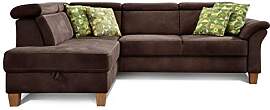 Cavadore Schlafsofa Ammerland mit Ottomane links / 