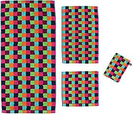 Cawö Handtuch Lifestyle Karo Walk-Frottier bunt