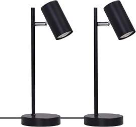 CBJKTX 2ER Nachttischlampe Schwarz Tischleuchte