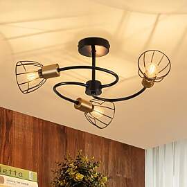 CBJKTX Deckenleuchte Schwarz Deckenlampe Vintage