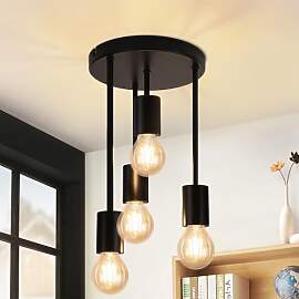 CBJKTX Deckenleuchte Vintage Deckenlampe Schwarz - 