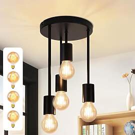CBJKTX Deckenleuchte Vintage Deckenlampe Schwarz - 