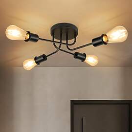 CBJKTX Deckenleuchte Vintage Deckenlampe Schwarz - 