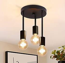 CBJKTX Deckenleuchte Vintage Deckenlampe Schwarz - 