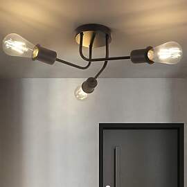 CBJKTX Deckenleuchte Vintage Deckenlampe Schwarz - 