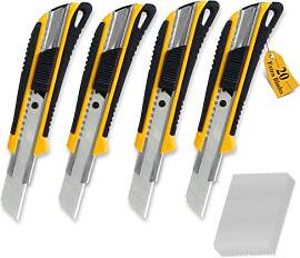 CCLIFE 4 Stück Cuttermesser Set 18mm mit 20
