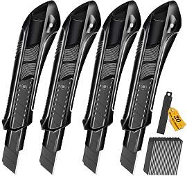 CCLIFE 4 Stück Cuttermesser Set 18mm mit 20