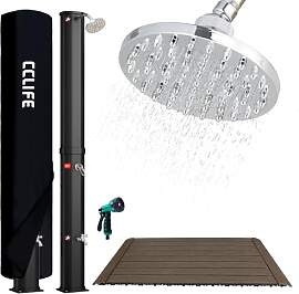CCLIFE Solardusche 35L mit Bodenplatte und