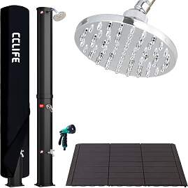 CCLIFE Solardusche 40L mit Kunststoffboden und