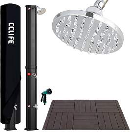 CCLIFE Solardusche 60L mit Kunststoffboden und
