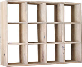 CD-Regal Massivholz Wildeiche weiß geölt