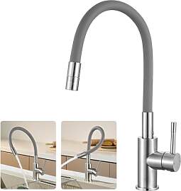 CECIPA Flexibler Küchenarmatur Grau, Wasserhahn