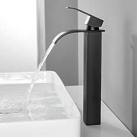 CECIPA Wasserhahn Bad Schwarz Hoch,