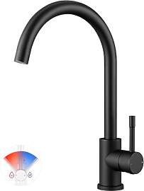 CECIPA Wasserhahn Küche Schwarz 360° Schwenkbar, 