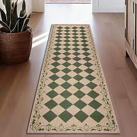Cekene Teppich Läufer Flur Grün 80X200cm Boho