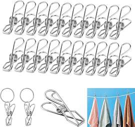 Celepoir 100 Stück Wäscheklammern Edelstahl, 5cm 