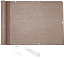 CelinaSun Sichtschutz Balkon 0,75 x 5 m Taupe HDPE 