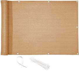 CelinaSun Sichtschutz Balkon 0,9 x 4 m Sand beige